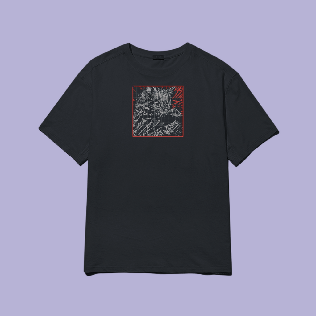 Tricou Brodat Junji Ito Cat Diary