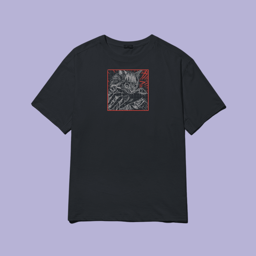 Tricou Brodat Junji Ito Cat Diary
