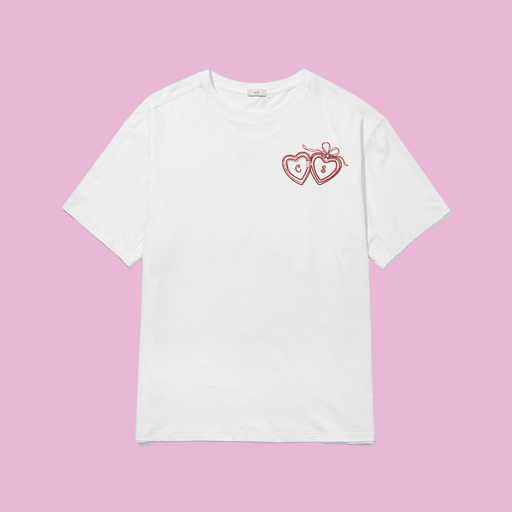 Tricou Brodat Personalizat Heart Locket Initiale