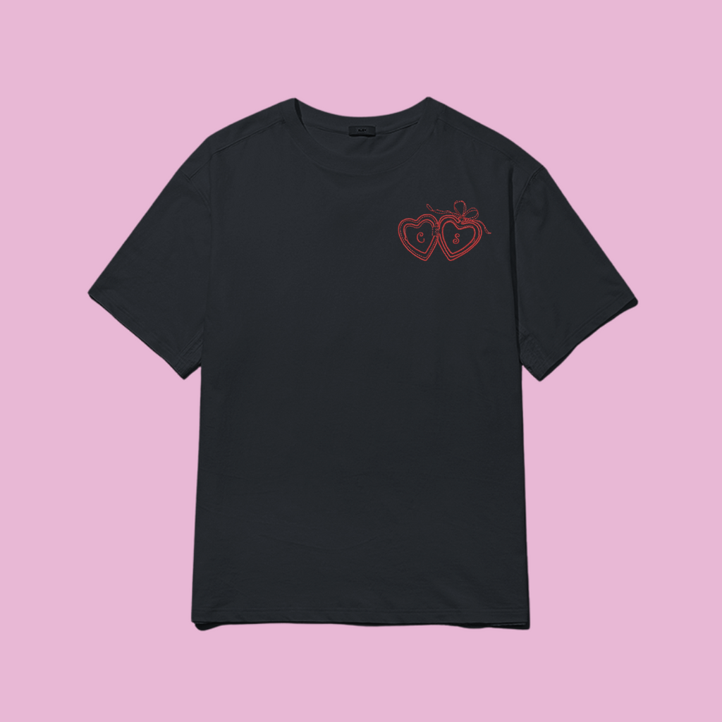 Tricou Brodat Personalizat Heart Locket Initiale